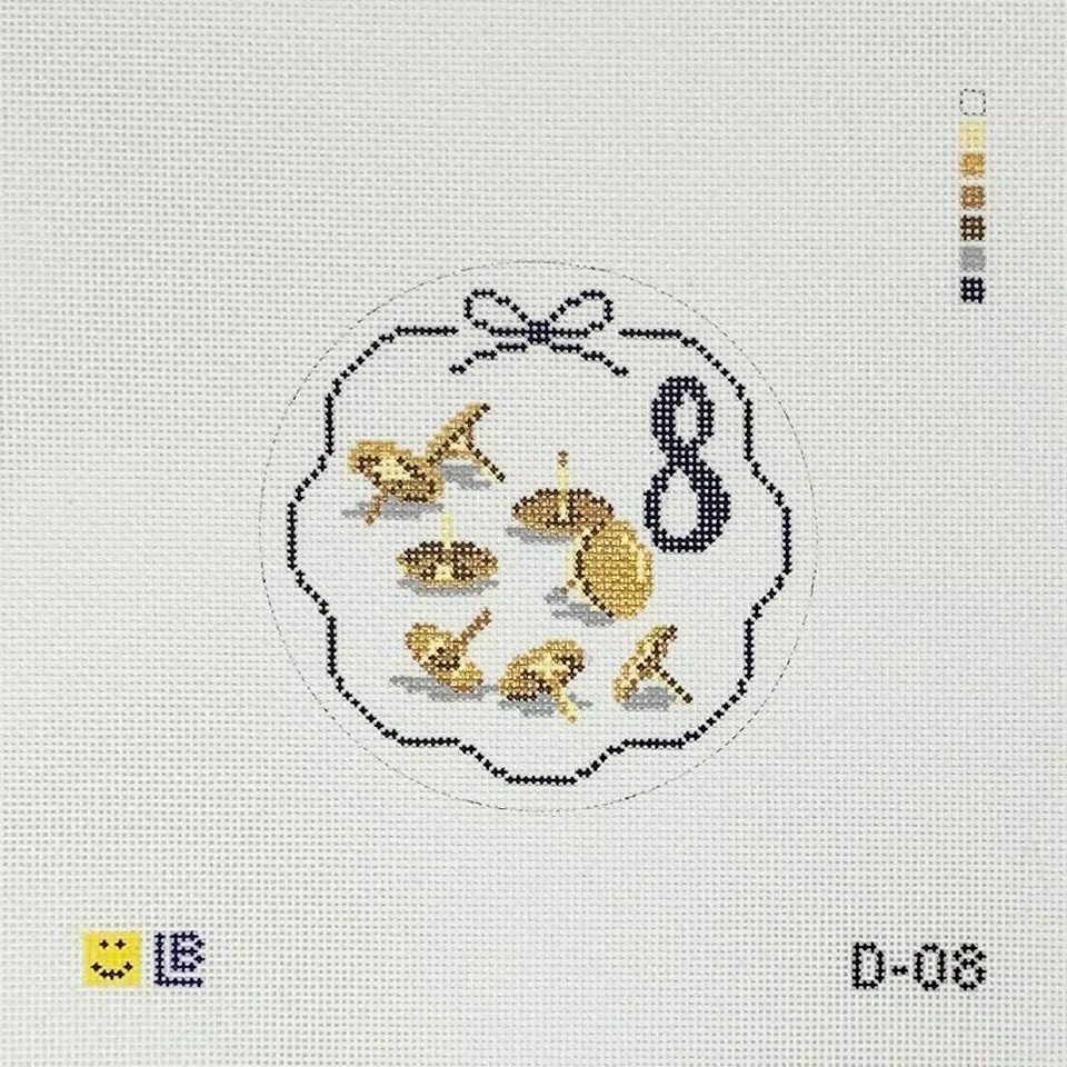 12 Days of Needlepoint - 8 Brass Tacks - The Fancy Stitch
