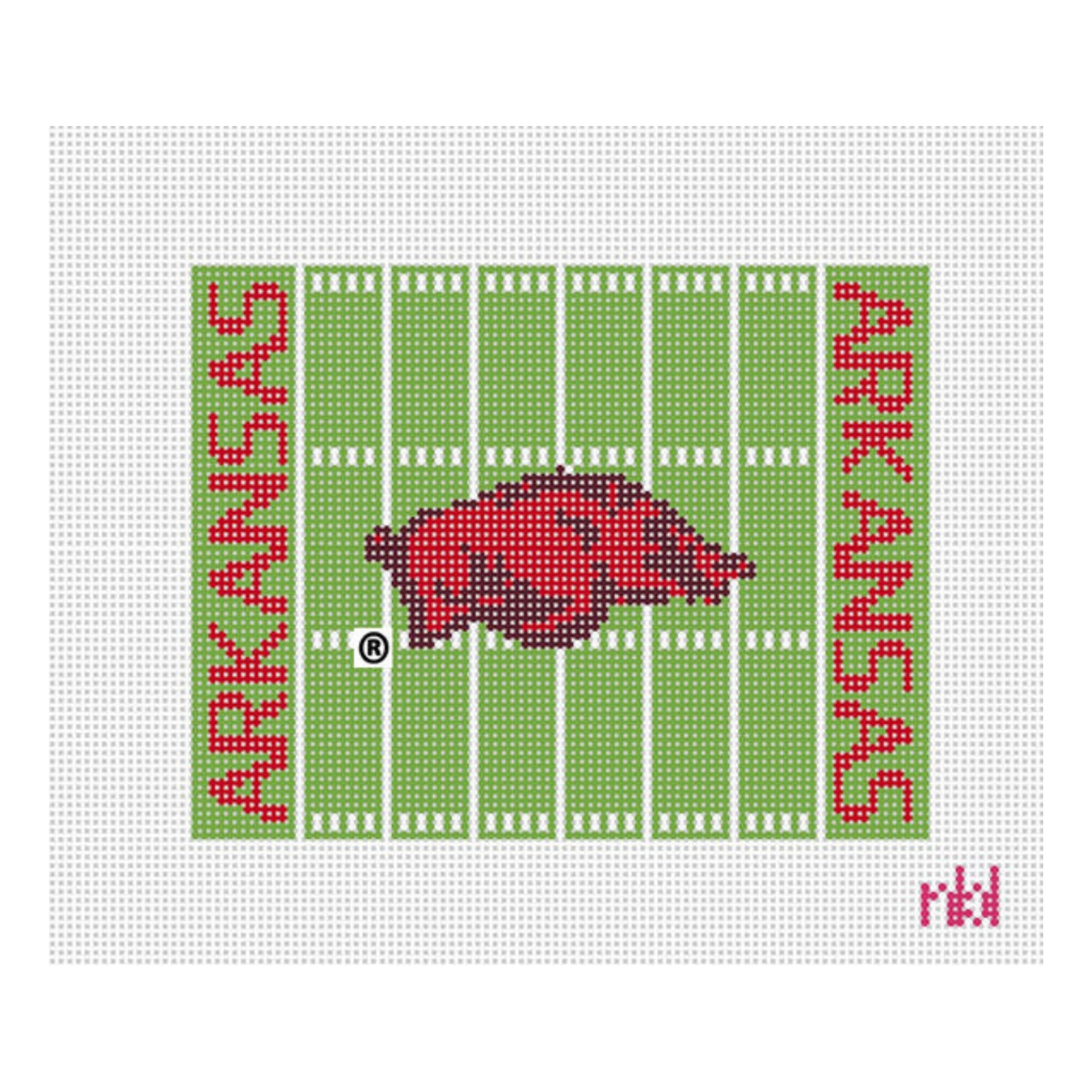Arkansas Football Field Lumbar Pillow-The Fancy Stitch