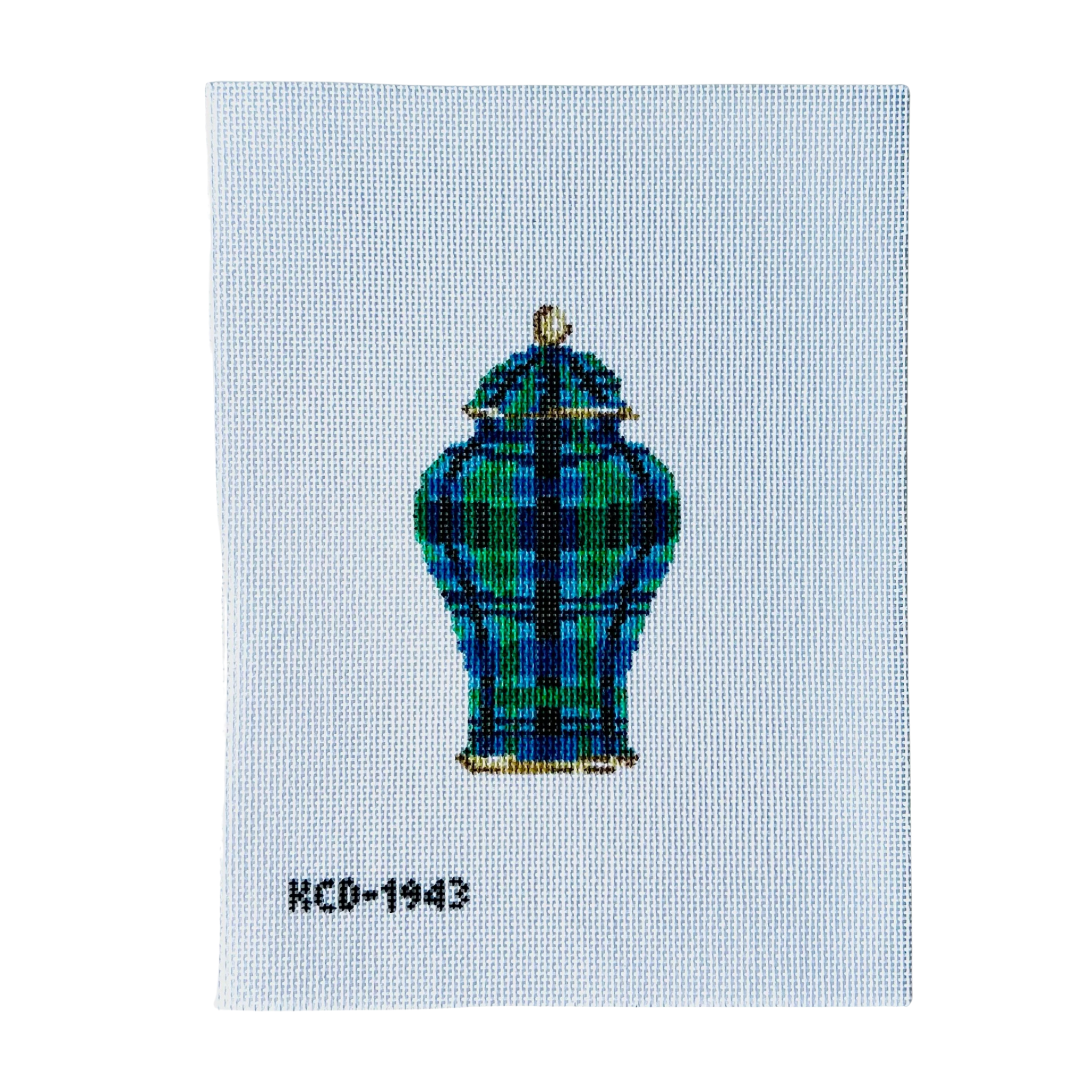 Black Watch Plaid Jar Canvas-The Fancy Stitch