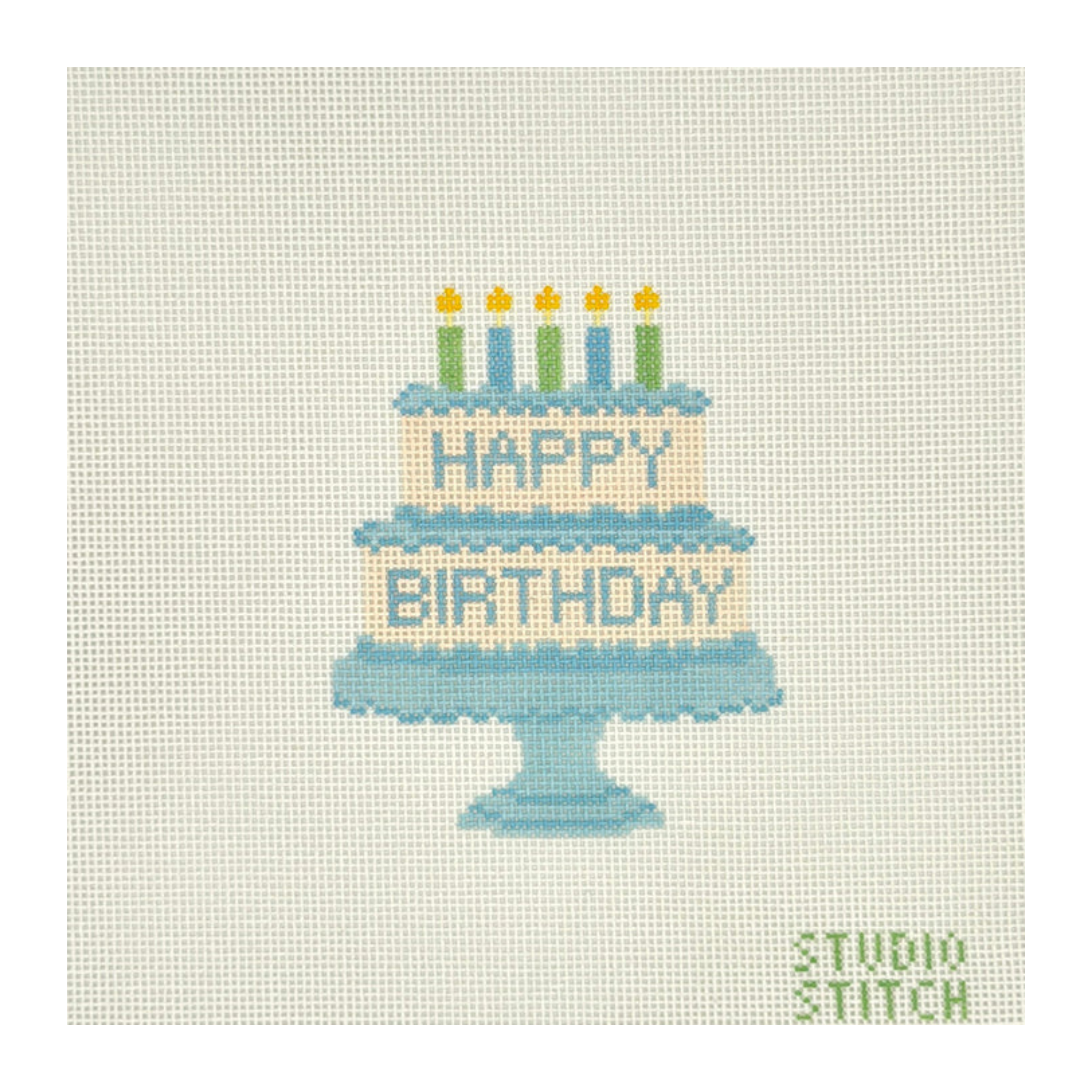 Blue Layered Birthday Cake-The Fancy Stitch