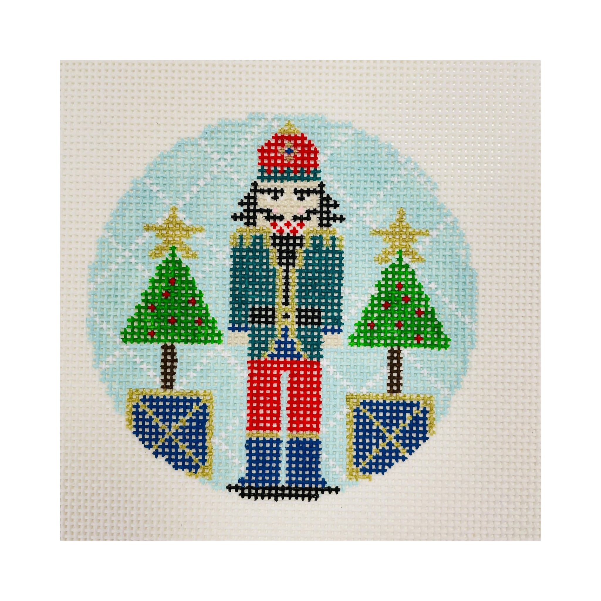 Blue Nutcracker Round-The Fancy Stitch