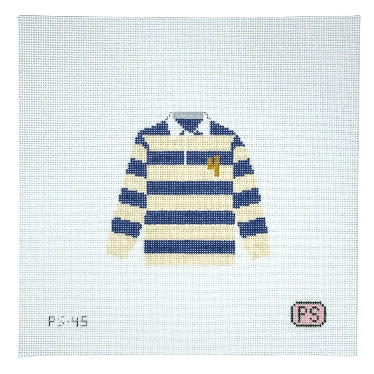 PS-45 Blue & Cream Rugby Front View