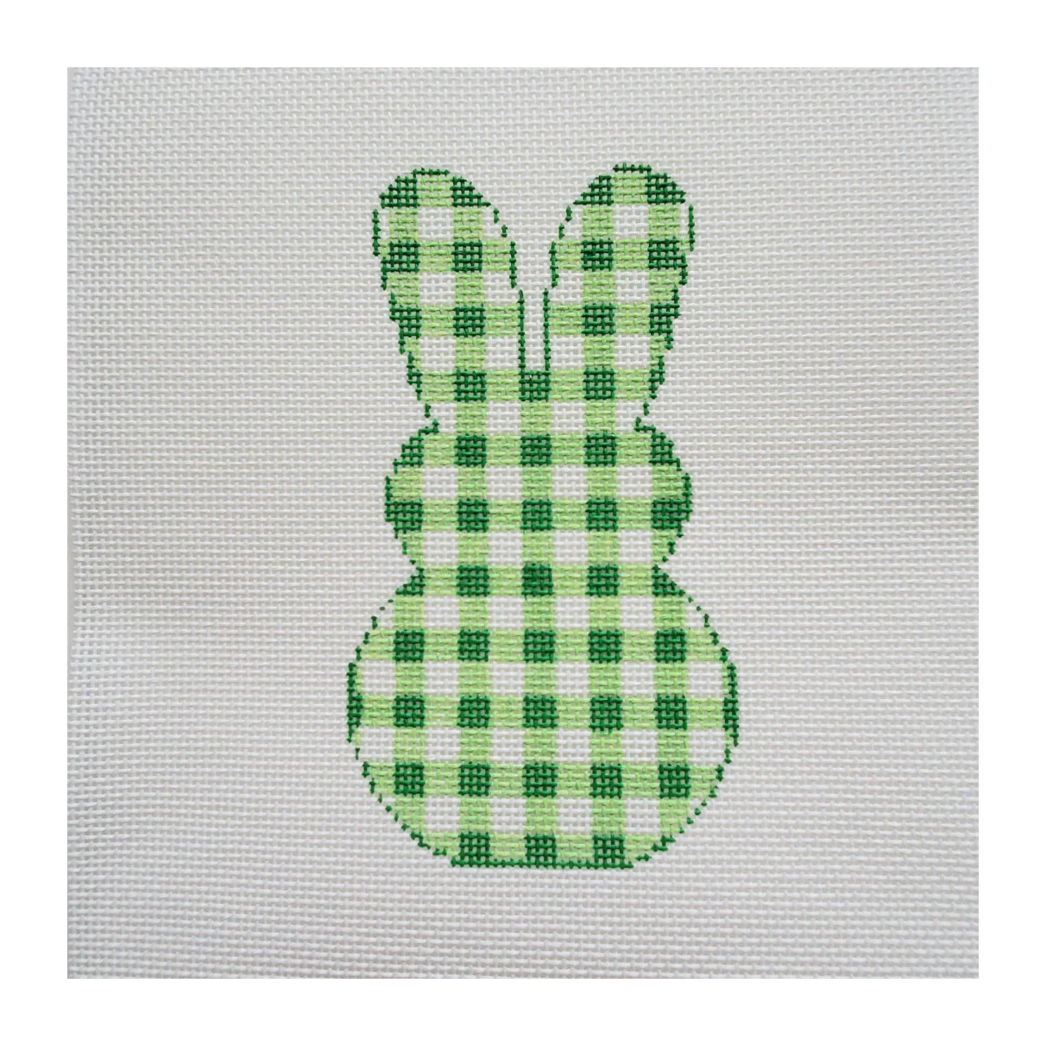 Gingham Peeps Bunny in Green-The Fancy Stitch
