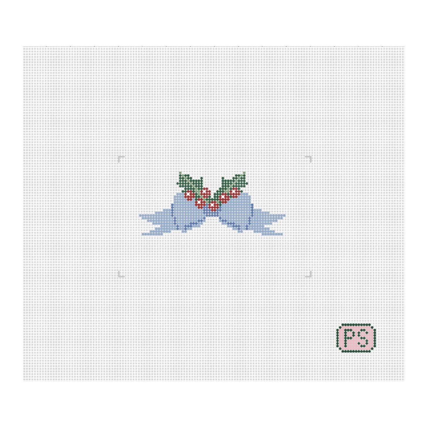 PS-85 Holly Bow Placecard Front View