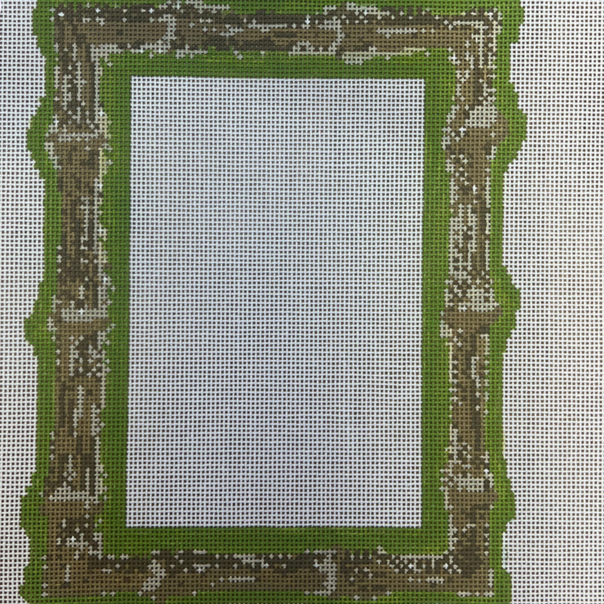 Burnt Bamboo Picture Frame-Green- The Fancy Stitch