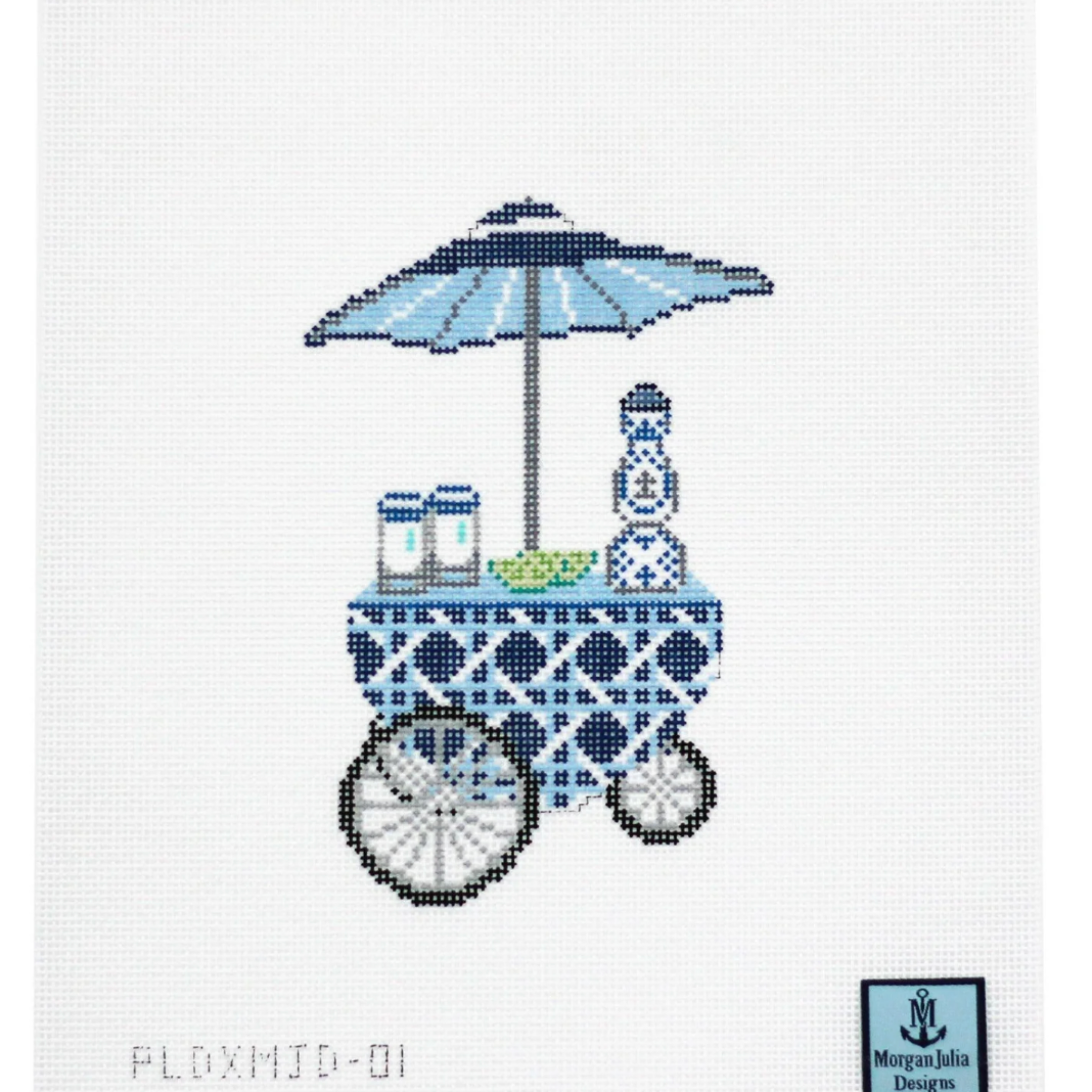 Blue Cane Tequila Cart- Fancy Stitch