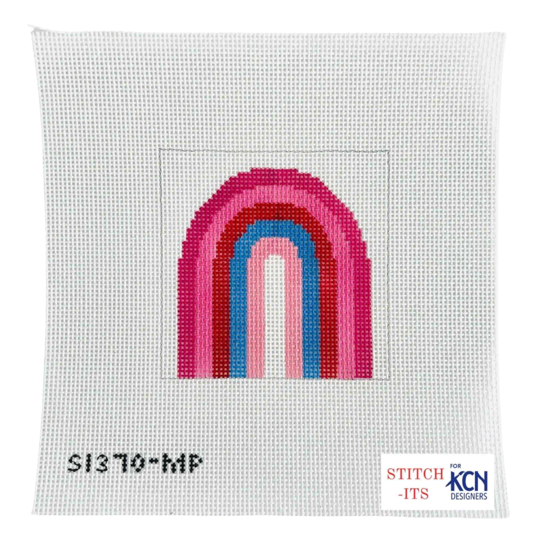 Mauve and Pink Rainbow Square-The Fancy Stitch