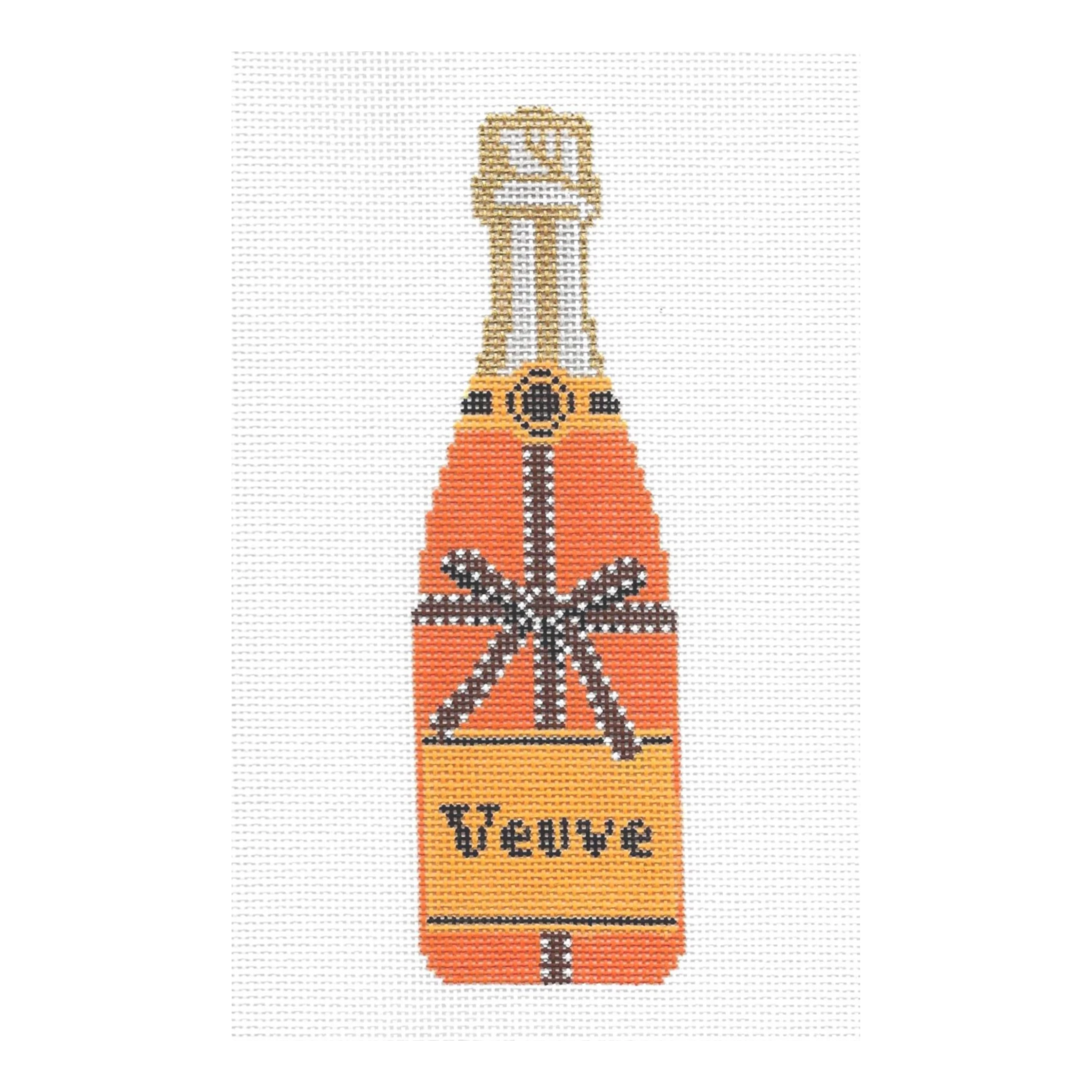 Orange Bow Veuve Champagne-The Fancy Stitch