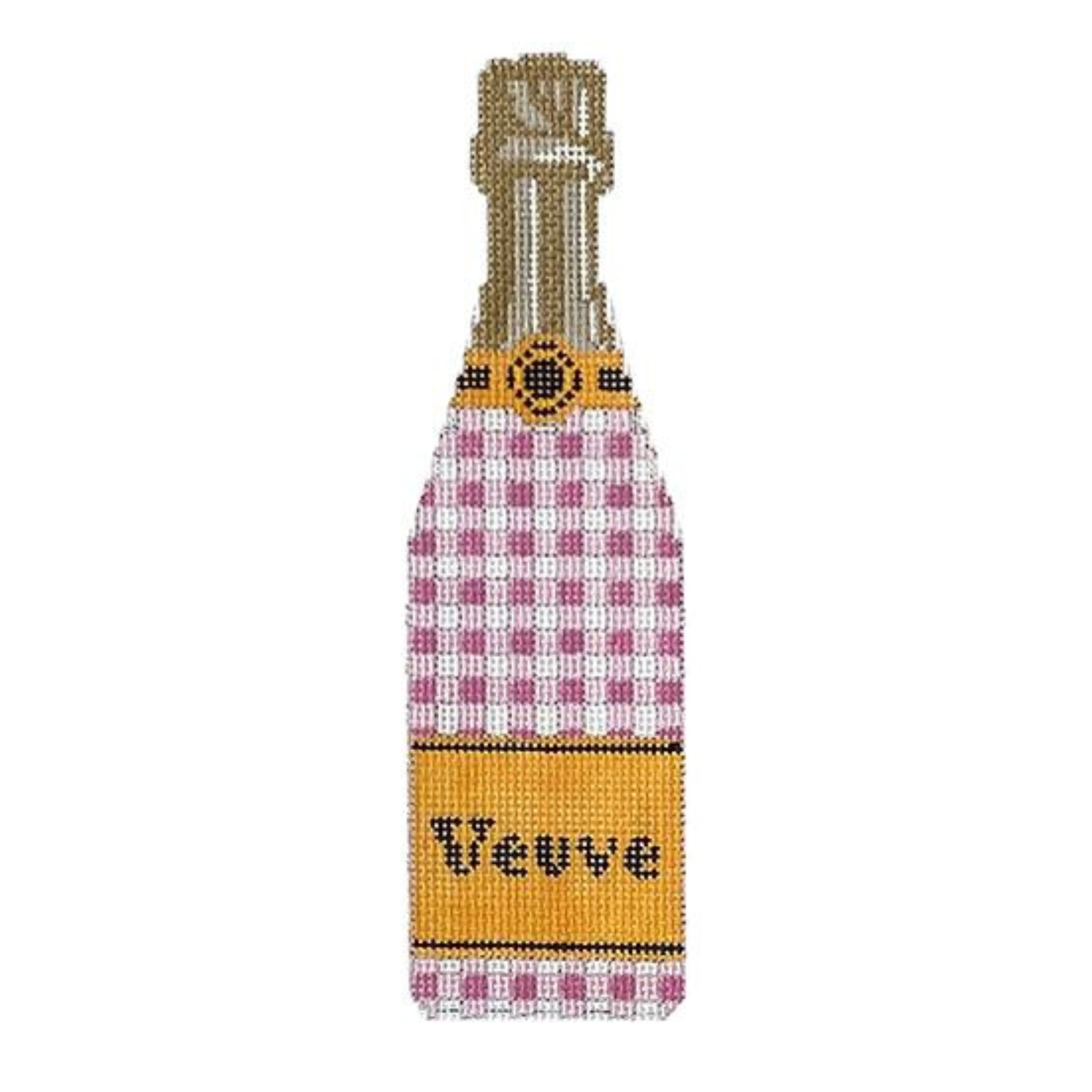 Pink Gingham Veuve Champagne-The Fancy Stitch