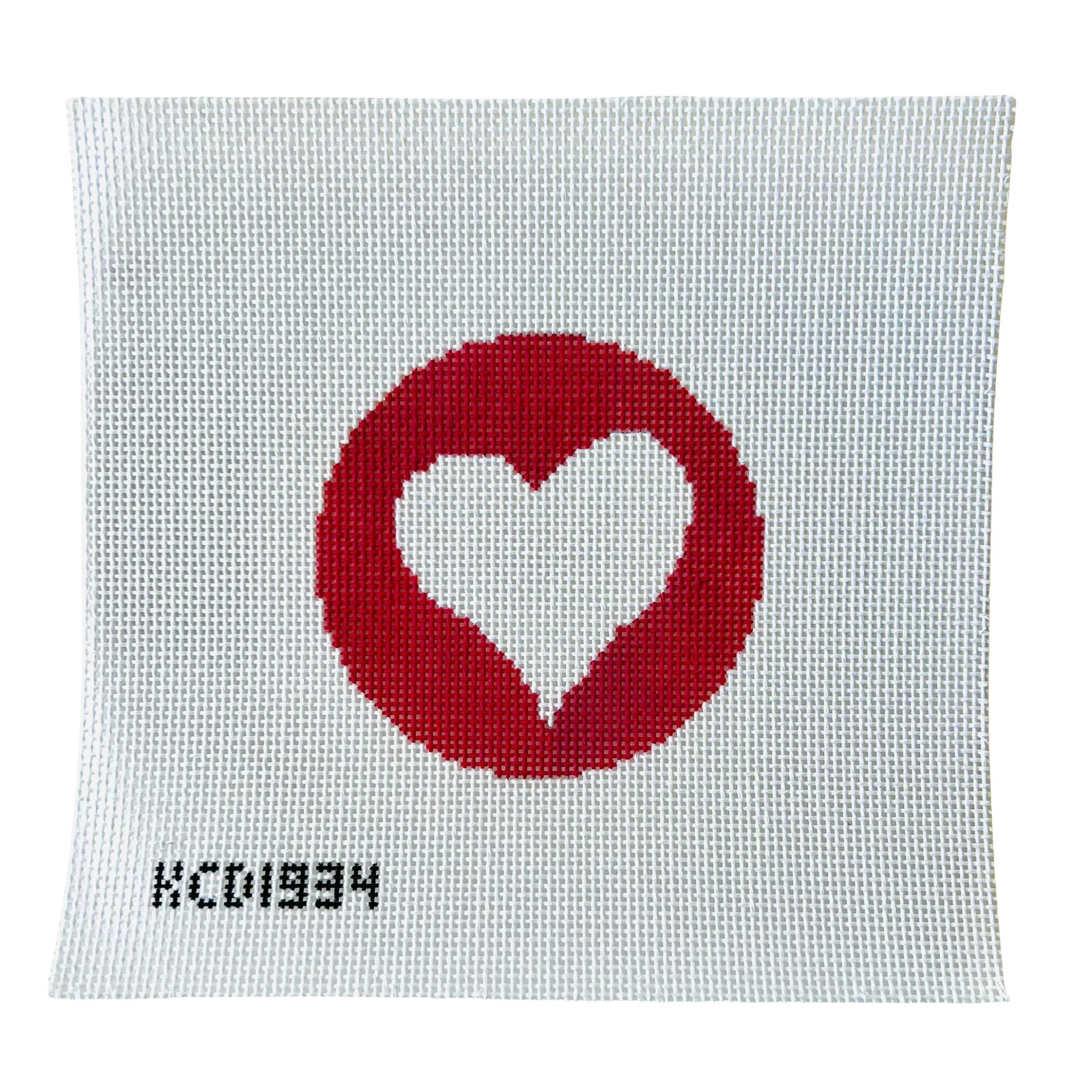 Pink White Heart Round-The Fancy Stitch
