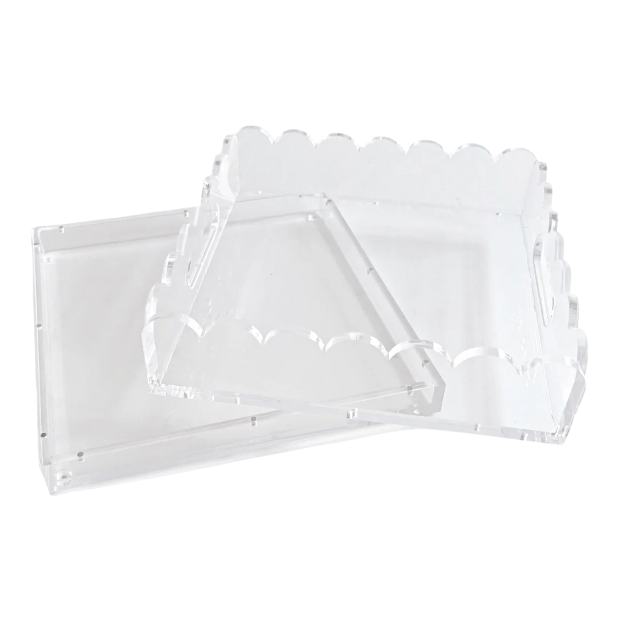 Scallop Acrylic Tray 8" Square-Fancy Stitch
