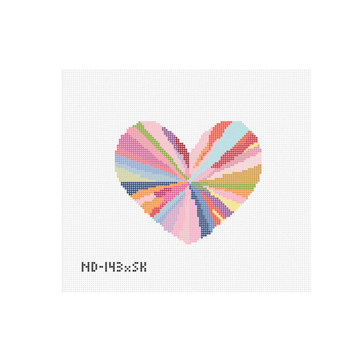 Colorful heart-shaped design on a white background