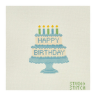 Blue Layered Birthday Cake-The Fancy Stitch