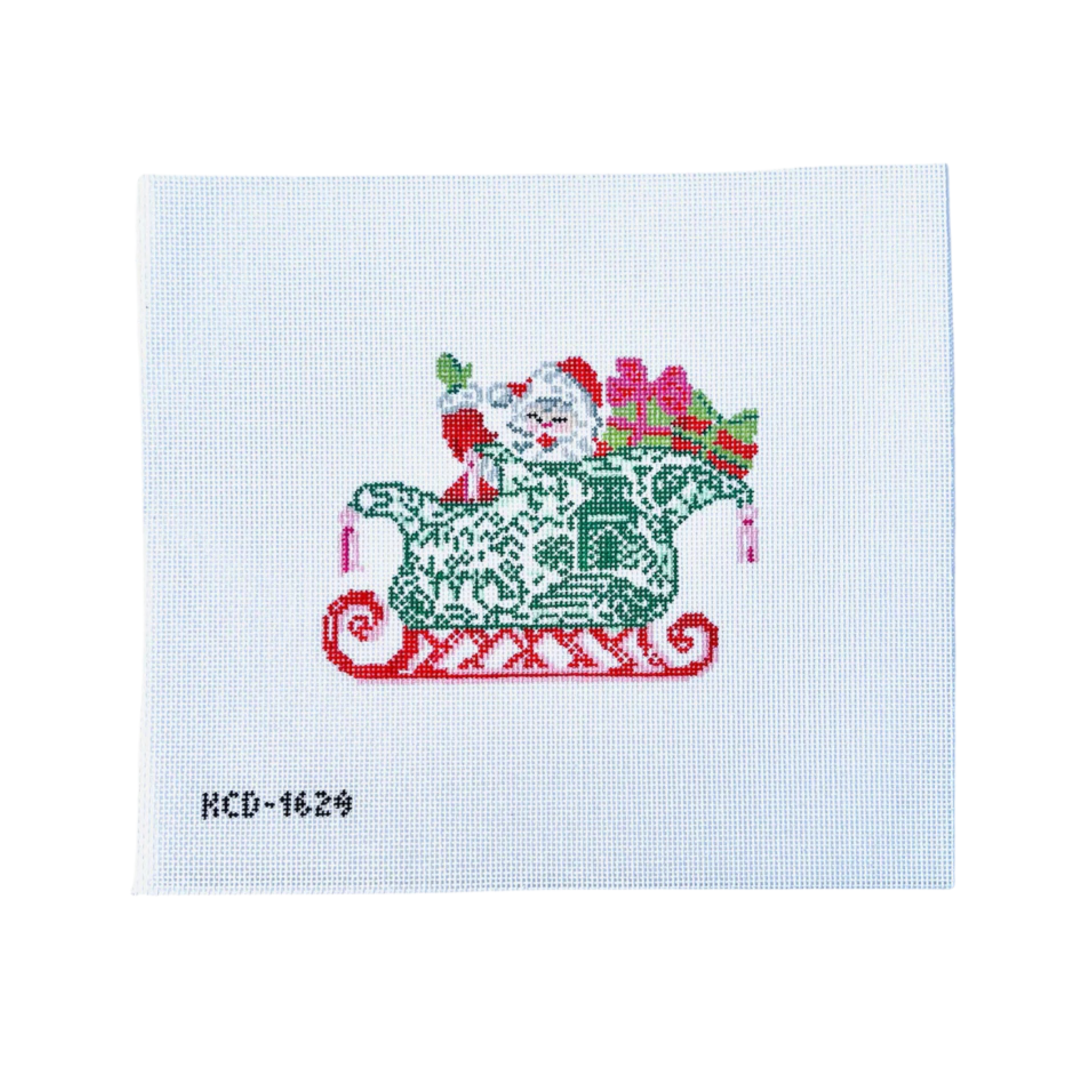 Chinois Sleigh with Santa Canvas-The Fancy Stitch