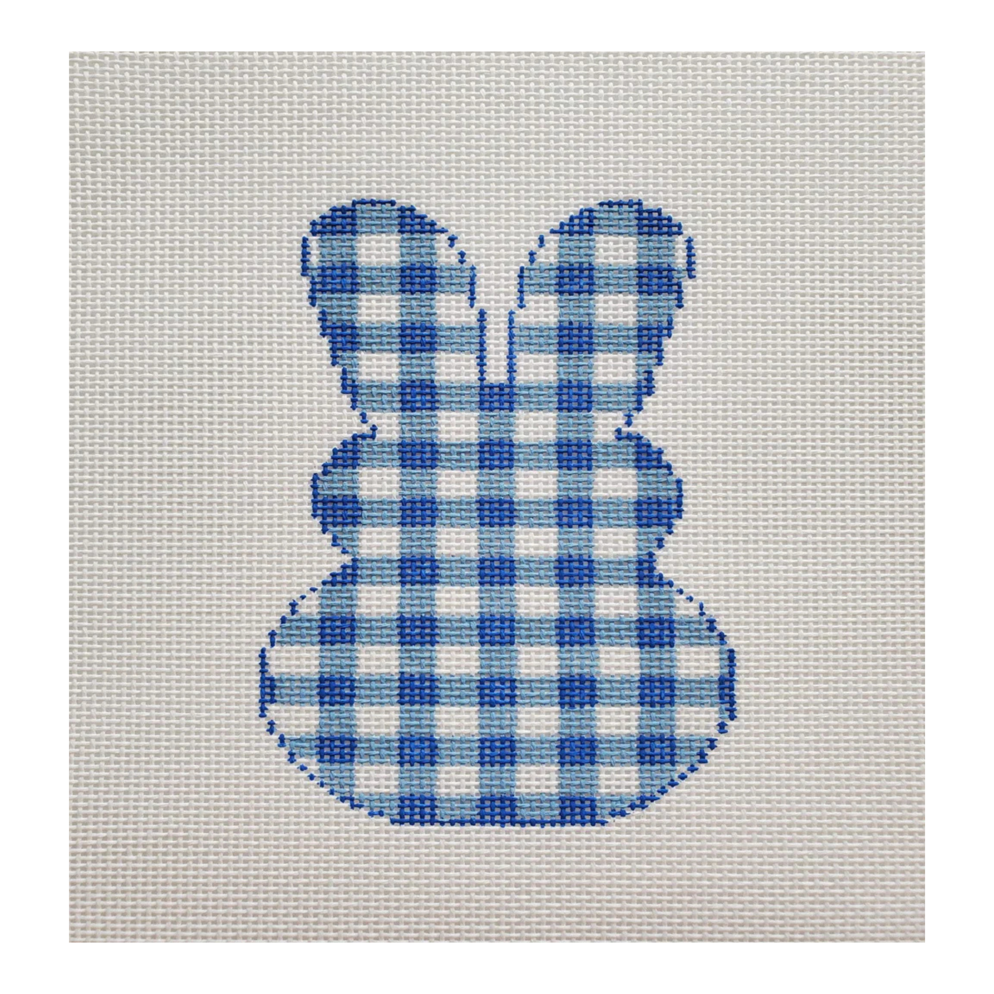 Gingham Peeps Bunny in Blue-The Fancy Stitch