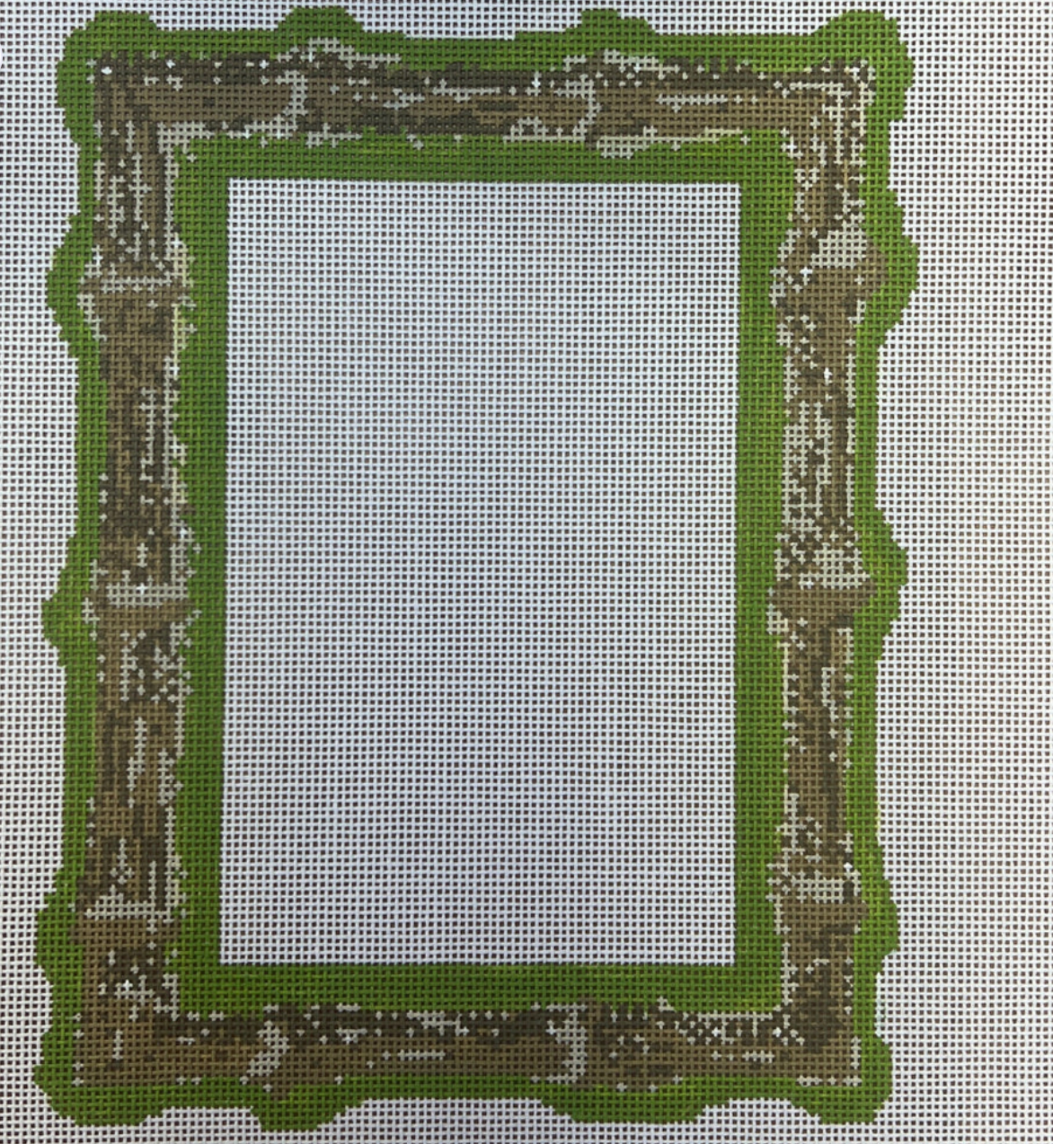 Burnt Bamboo Picture Frame-Green- The Fancy Stitch