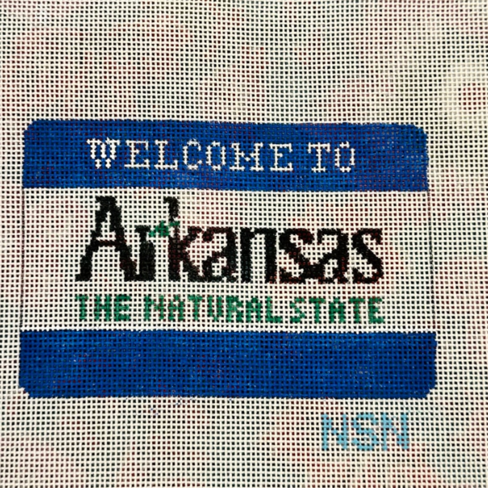 Welcome To Arkansas Sign- Fancy Stitch