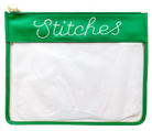 Large Stitches Clear Zip Pouch- Fancy Stitch 