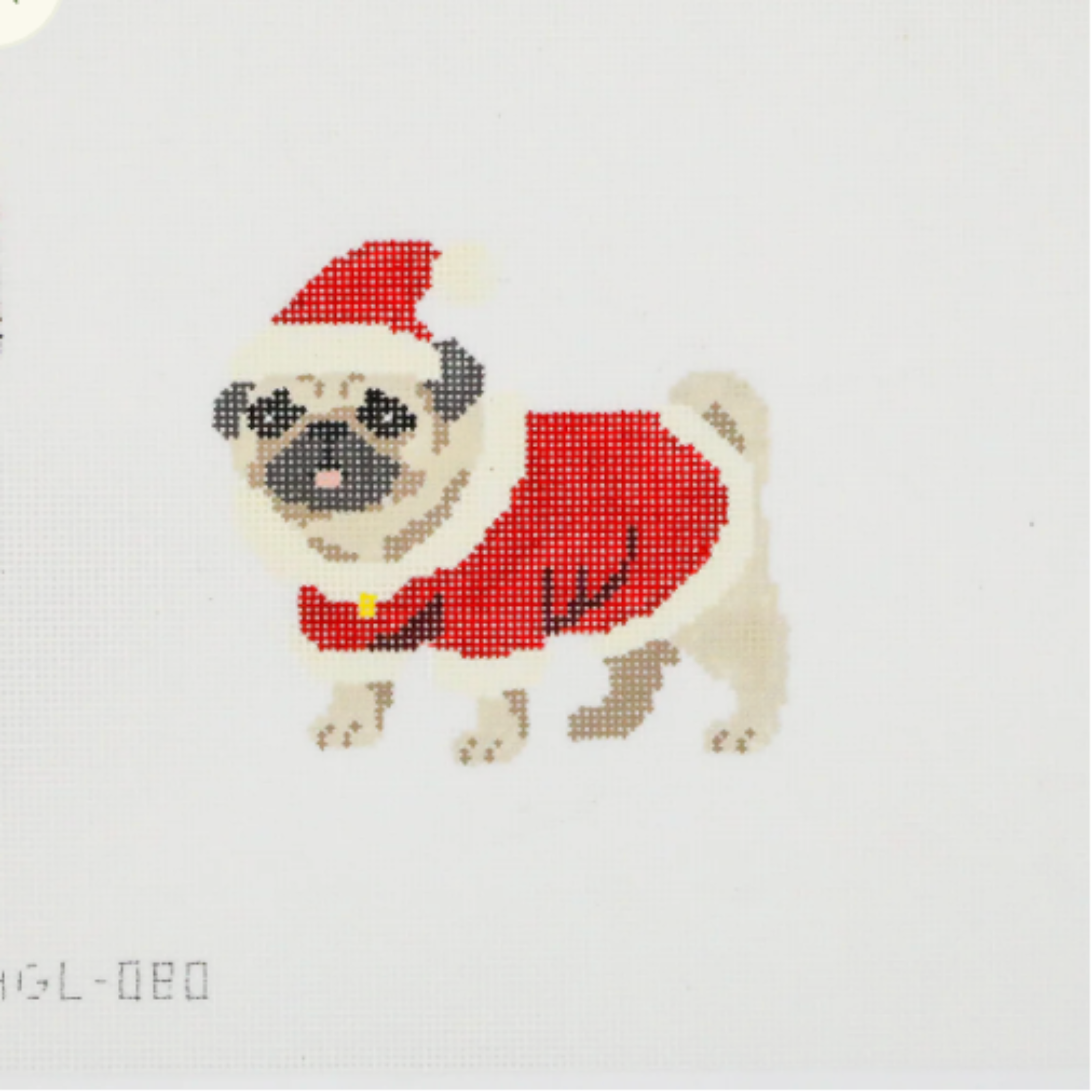 Santa Pug- Fancy Stitch
