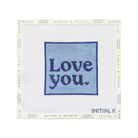 Love You Square in Blue-The Fancy Stitch