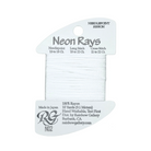 A spool of white needlepoint thread labeled 'Neon Rays' by Rainbow Gallery, shown on a plain white background.