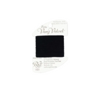 A square white mesh fabric panel with a lavender purple stitched border, featuring a central black velvet ribbon spool on a white paper label. The brand 'Rustico' and product line 'Very Velvet' are visible on the label.