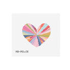 Colorful heart-shaped design on a white background