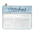Large Printed Stitches Clear Zip Pouch in Gingham - FANCY STITCH